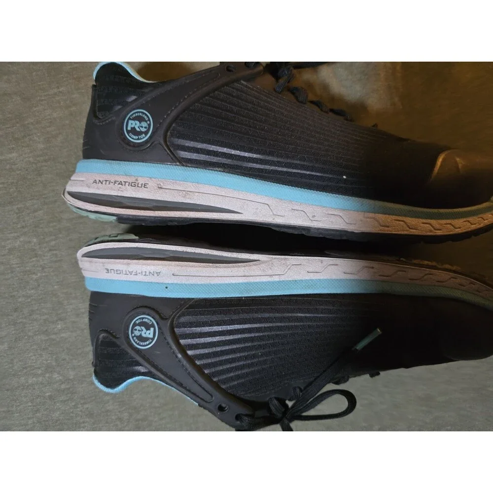 Timberland PRO Drivetrain Composite Safety Toe Work Shoes Black Teal Womens 8.5